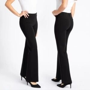Betabrand Dress Pant Yoga Pant Flare Leg Black Small Petite